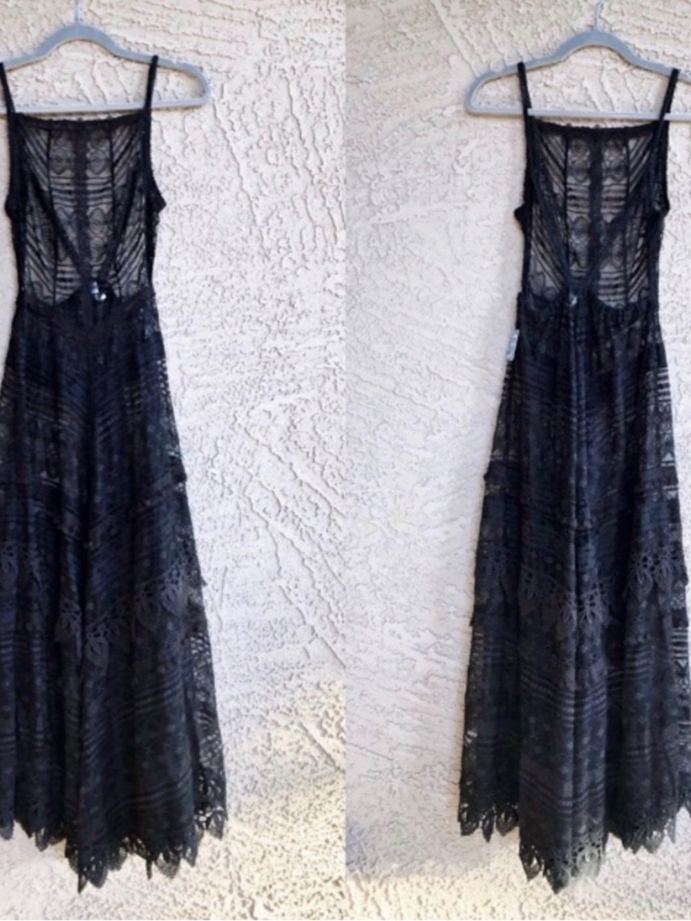 Free People Mitered Meadows Black Lace Maxi Dress - Picture 2 of 15